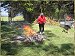 Ron building up the fire