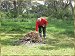 Ron setting the bonfire