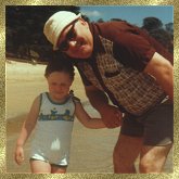 At the beach with Lana, 1985